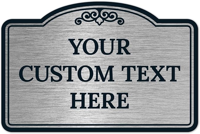 Custom Decorative Sign, Personalized Metal Sign for Business, Driveway, Home, Airbnb, Office Door Plaque, Brushed Nickel Sign, 12x18 Inches, ACM, Fade Resistant, Made in USA by Sigo Signs