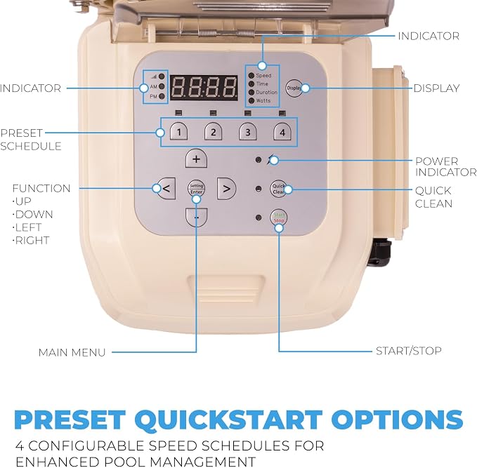 XtremepowerUS SuperFlow Variable Speed High-Flo Pool Pump In-Ground Swimming Pool Energy Efficient 230V, 1-1/2” & 2” Adapter Build-in Timer Control Panel