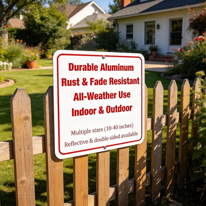 Custom Outdoor Metal Sign, 14x14 Inch Square Aluminum, Reflective Option, Rust-Free & Weatherproof, Double or Single Sided For Cabin & Lake House
