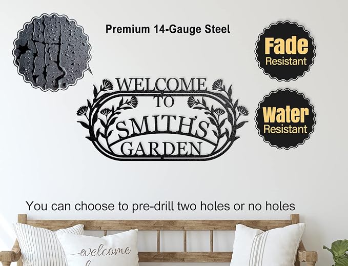 Personalized Garden Signs, Custom Outdoor Vegetable Decor, Porch Patio Yard Garden Shed Decor Hanging Plaque, Housewarming Present, Gardener Presents