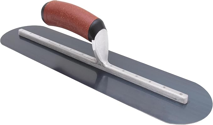 MARSHALLTOWN Fully Rounded Concrete Finishing Trowel, Blue Steel Blade, DuraCork Handle, 24 x 4, Assembled in USA, MXS24BRDC