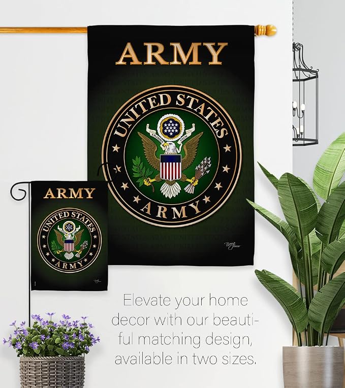Army Garden House Flag - Set Armed Forces Rangers United State American Military Veteran Retire Official - Decoration Banner Small Yard Gift Double-Sided Made in USA 28 X 40