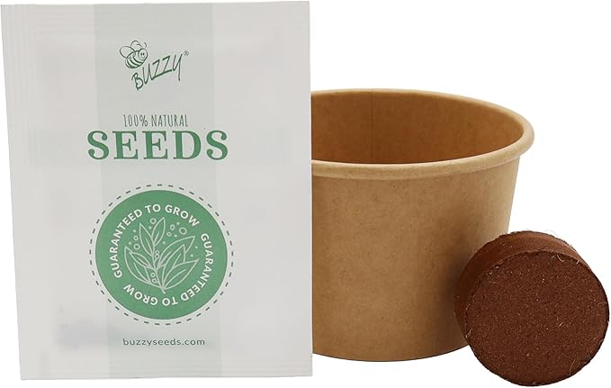 Buzzy Seeds Save the Bees Grow Kit 12-Pack - Eco-Friendly Pots - Complete Indoor/Outdoor Gardening Kit with Seeds, Coconut Husk Growing Medium & Plantable Pots - 100% Grow Guarantee