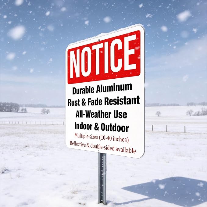 Custom Metal Sign 10x10 Inch, Square Aluminum Outdoor for Mailbox & Porch, Reflective Option, Single/Double Sided, Rust-Free Weatherproof