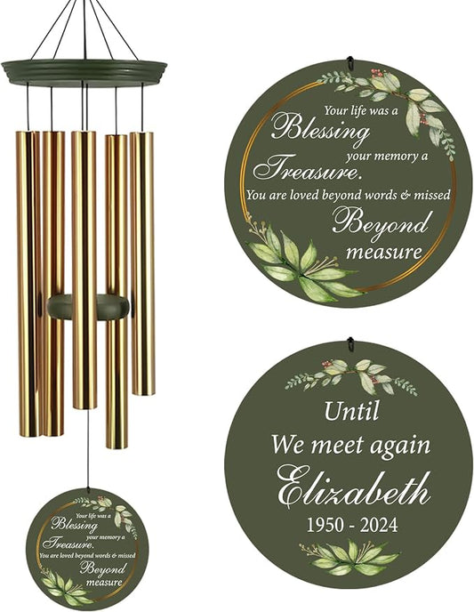 ASTARIN Memorial 36" Wind Chimes, Personalized Name Sympathy Wind Chime, in Memory of Loss Mom Loved One, Deep Tone Bereavement Windchimes for Outdoors Outside Clearance(Produced in Texas)