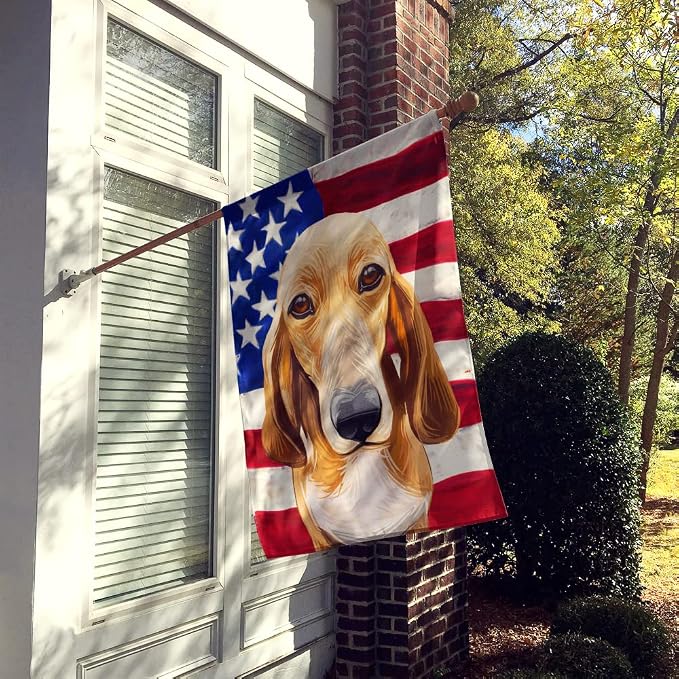 Caroline's Treasures CK6693CHF Schweizer Laufhund Dog American Flag House Flag Large Porch Sleeve Pole Decorative Outside Yard Banner Artwork Wall Hanging, Polyester, House Size, Multicolor