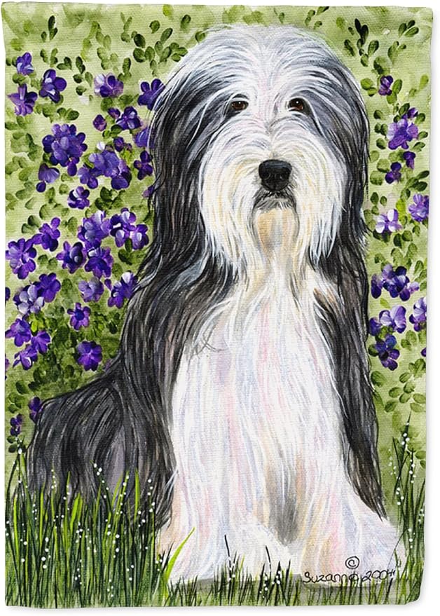 Caroline's Treasures SS8022GF Bearded Collie Garden Flag Mailbox Flag Decorative Yard Flag Banner Outside Patio Artwork Yard Flower Beds, Garden Size, Multicolor
