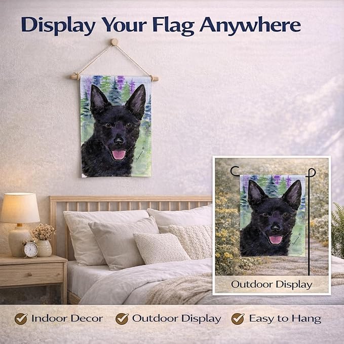 Caroline's Treasures SS8013GF Australian Kelpie Garden Flag Mailbox Flag Decorative Yard Flag Banner Outside Patio Artwork Yard Flower Beds, Garden Size, Multicolor