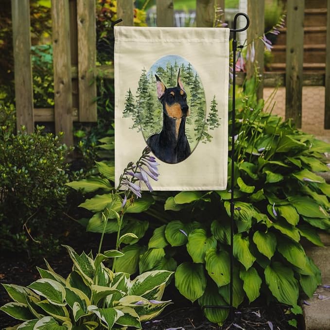 Caroline's Treasures SS8067GF Doberman Garden Flag Mailbox Flag Decorative Yard Flag Banner Outside Patio Artwork Yard Flower Beds, Garden Size, Multicolor