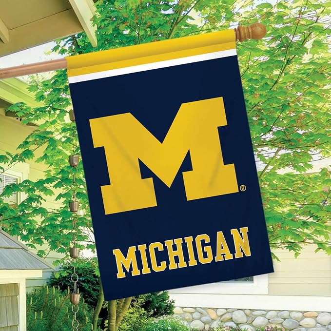 Briarwood Lane House Flag 40x28 For Outdoor Michigan Wolverines NCAA Licensed House Flag