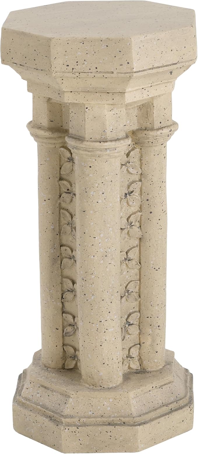 Christopher Knight Home Jorine 23.25"H Plant Stand, Lightweight Concrete Plant Stand, Pedestal Column Side Table, Indoor Outdoor Plants Standing for Entryway Garden Yard Home, No Assemly Needed, Sand