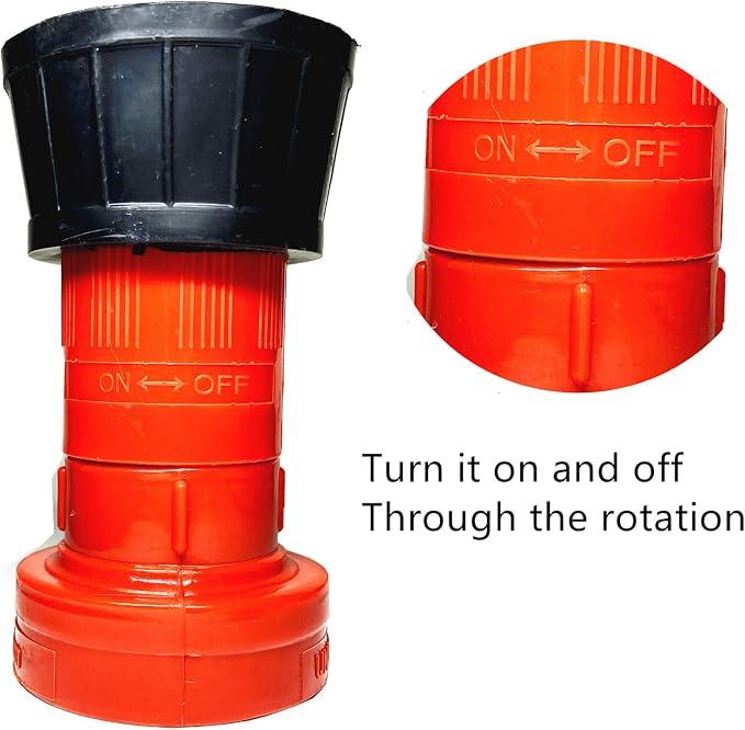 SAFBY Fire Hose Nozzle Thermoplastic Fire Equipment Spray Jet Fog (2" NPSH/NPT)