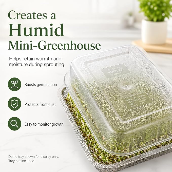 Sprouts Growing Acrylic lid for 4-Tier 14 inch Trays, Microgreens Growing lid, Seed Sprouting Sprouts for Beans Alfalfa Broccoli Wheat Grass