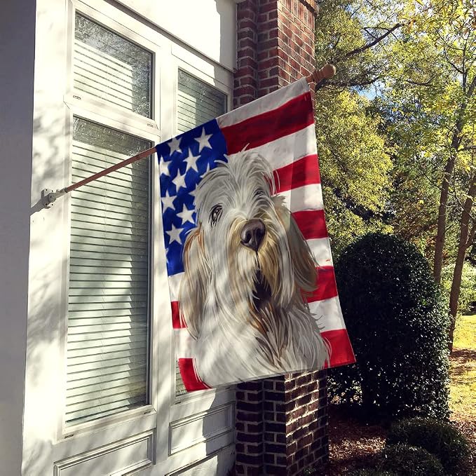 Caroline's Treasures CK6720CHF Spinone Italiano Dog American Flag House Flag Large Porch Sleeve Pole Decorative Outside Yard Banner Artwork Wall Hanging, Polyester, House Size, Multicolor