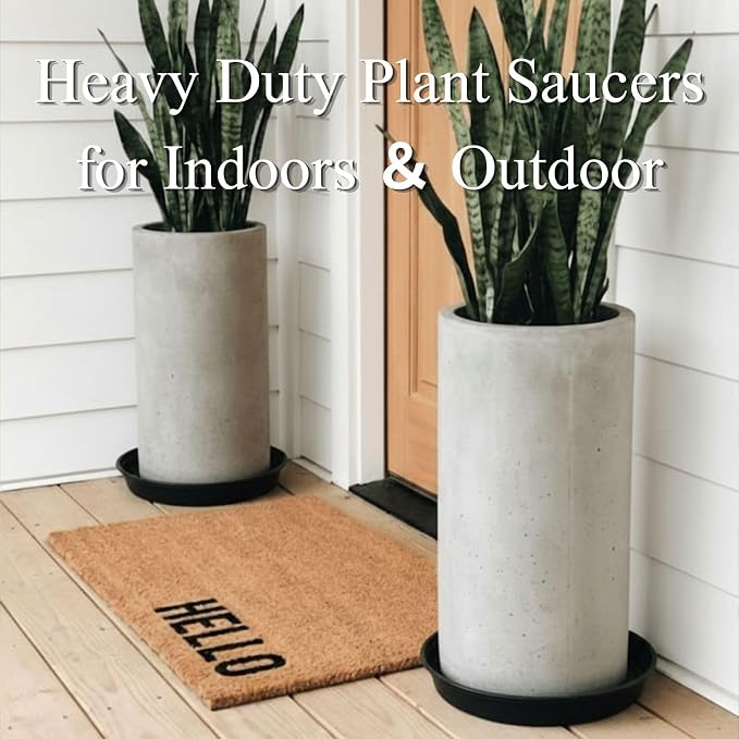 10Pack Plant Saucer 11 inch, Heavy Duty Flower Pot Saucers, Plant Pot Saucers Bulk, 1.5'' Deeper Plant Trays for Pots Durable Drip Trays for Potted Plants, Plant Saucers for Outdoors and Indoors