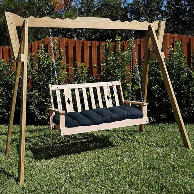 Outdoor Bench Cushion, Waterproof Swing Cushion Bench Seat Cushion, Swing Chair Replacement Seat Pads Cushion Pillow for Lounger Garden Furniture Patio Metal Wooden Bench (Light Brown, 39.37x20in)