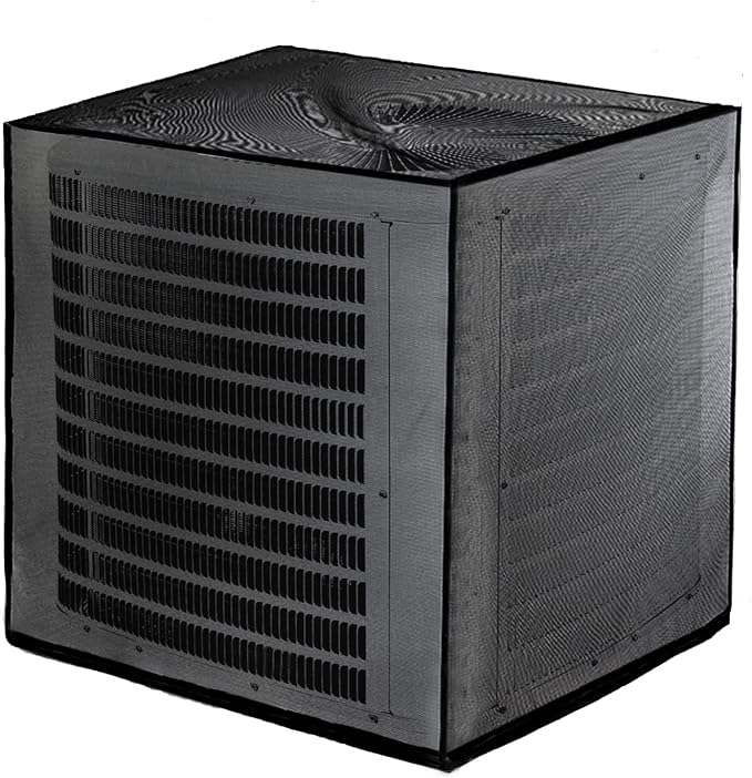 Nicunom Air Conditioner Cover, All Seasons Full Mesh AC Cover for Outside Unit Adjustable Outdoor AC Defender Covers Protect from Clogging of Debris, 27.5"x27.5"x31.5"