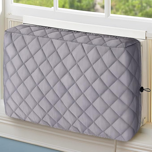 COSFLY Window Inside AC Covers, Air Conditioner Cover, 17”L x 13”H x 3.5”D | For Indoor, Double Insulation, All-Weather Draft Protection, Elastic Drawstring, Blue