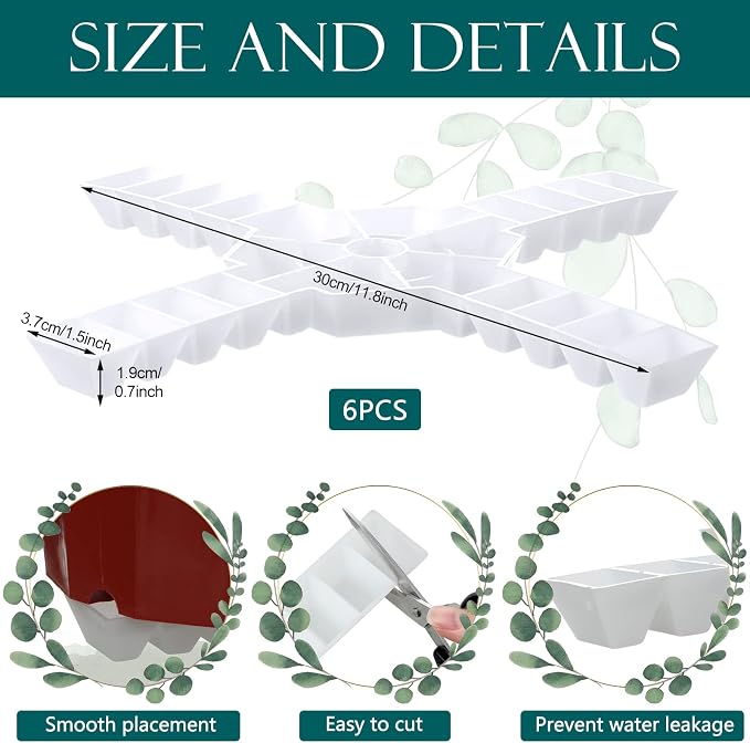 Panelee 6 Pcs Plant Pot Stand Riser Adjustable Cuttable Plastic Under Plant Stand Prevent Water Damage for Outdoor Indoor Pot Holder Garden Patio(11.8 Inch,White)