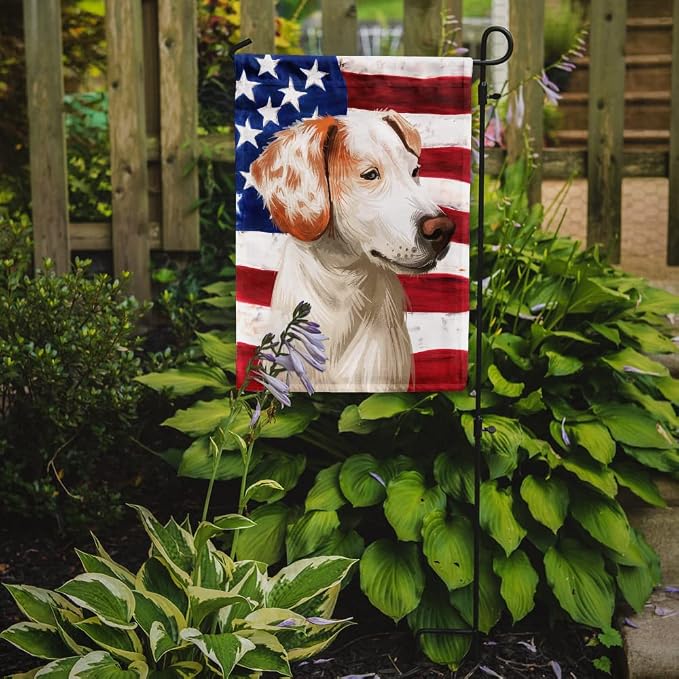 Caroline's Treasures CK6575GF Istrian Shorthaired Hound American Flag Garden Flag Mailbox Flag Decorative Yard Flag Banner Outside Patio Artwork Yard Flower Beds, Garden Size, Multicolor