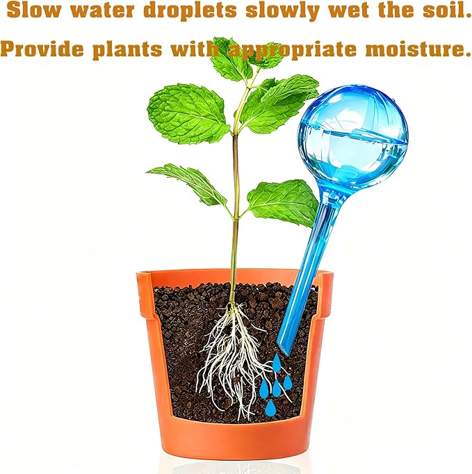 MOONSOUND 12pcs Plant Watering Globes - Automatic Plant Watering Bulbs for Indoor & Outdoor Potted Plants, Durable Plastic Garden Watering Devices