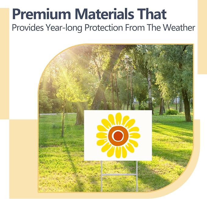 6 Pack 17 x 12 White Blank Yard Signs with Stakes, Weatherproof Corrugated Plastic Board Sign, Blank Lawn Signs for Outside Rent, Sale, DIY, Party, Event, Advertising, Garden, Guidepost Decorations
