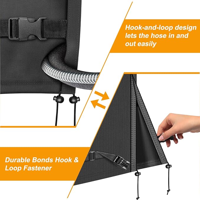 Kipiea Heavy Duty Air Conditioner Cover for Outside Units, Windproof, Anti-UV, Tear & Fade Resistant AC Cover for Winter(26" W x 26" D x 32" H)