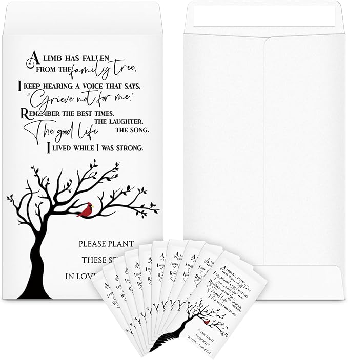 Fumete 120 Pack Cardinal Seed Packets Bulk Memorial Day Coin Envelopes Kraft Small Celebration of Life Funeral Favors for Guests Loss of Loved One Veterans Day Gift, 3.9 x 2.4 Inch