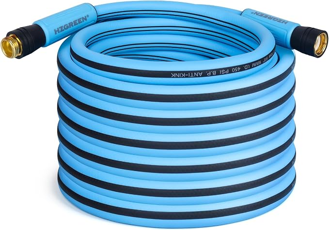 Garden Hose 5/8" 50FT Pro, Heavy Duty 450B.P Water Hose Lawn & Garden Watering Equipment 3/4" Solid Brass Fittings
