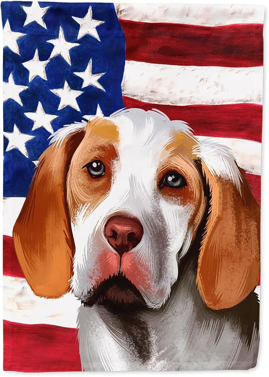 Caroline's Treasures CK6406CHF Ariege Pointer Dog American Flag House Flag Large Porch Sleeve Pole Decorative Outside Yard Banner Artwork Wall Hanging, Polyester, House Size, Multicolor