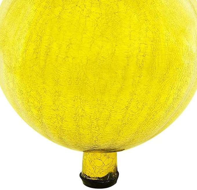 Achla Designs 12-Inch Crackle Gazing Globe Ball, Lemon Drop
