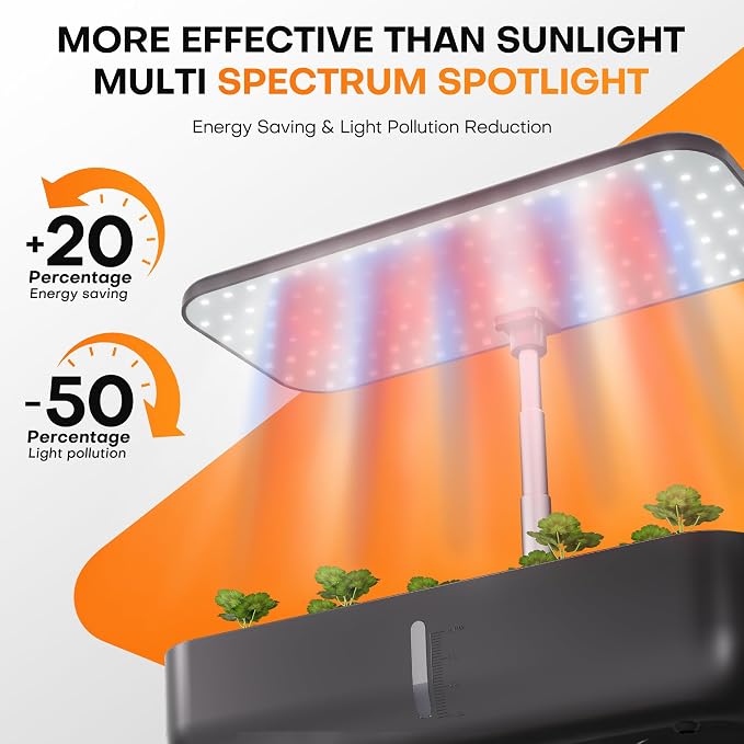 Indoor Hydroponic Growing System, 12-Pod Indoor Herb Garden with LED Grow Lights, Quiet Automatic Hydroponics with Adjustable Height, Home Kitchen Plant Germination Kit