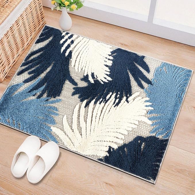 Rugshop Lucca Contemporary Floral Indoor/Outdoor 2' X 3' Navy