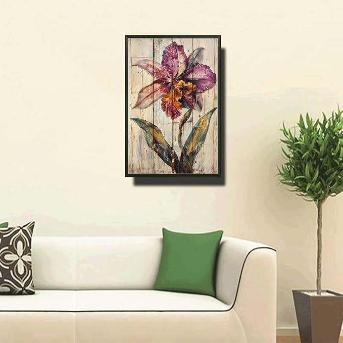 Metal Sign Tin Sign Vintage Antique Exotica Orchid Tin Sign for Shabby Chic Interiors Rustic Elegance and Corrosion Resistant Bar Sign for Home Decor for Restaurant 8×12 Inches with Metal Frame