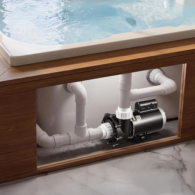 VEVOR SPA Pump 2HP Hot Tub Pump 2 Speed 56 Frame with 1.5" & 2" Port, 230V, 168 GPM High Speed & 68 GPM Low Speed, 90° Rotational Interface, SPA Bath Water Circulation, Compatible with OEM Models