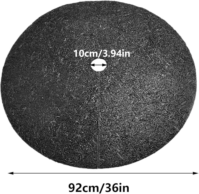 6 Pack Tree Mulch Ring W-eed Preventer, 36 Inch Non-Woven Tree Protector Mat W-eed Barrier Mat Plant Cover, Reusable Root Barrier Ring for Landscaping Grass Control Root Protection