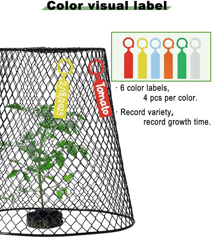 vensovo 12 Pcs Chicken Wire Cloche Plant Covers, 9 inch Metal Plant Protectors from Animals, Heavy-Duty Garden Netting to Keep Rabbits, Squirrels, Birds & Other Small Animals Out