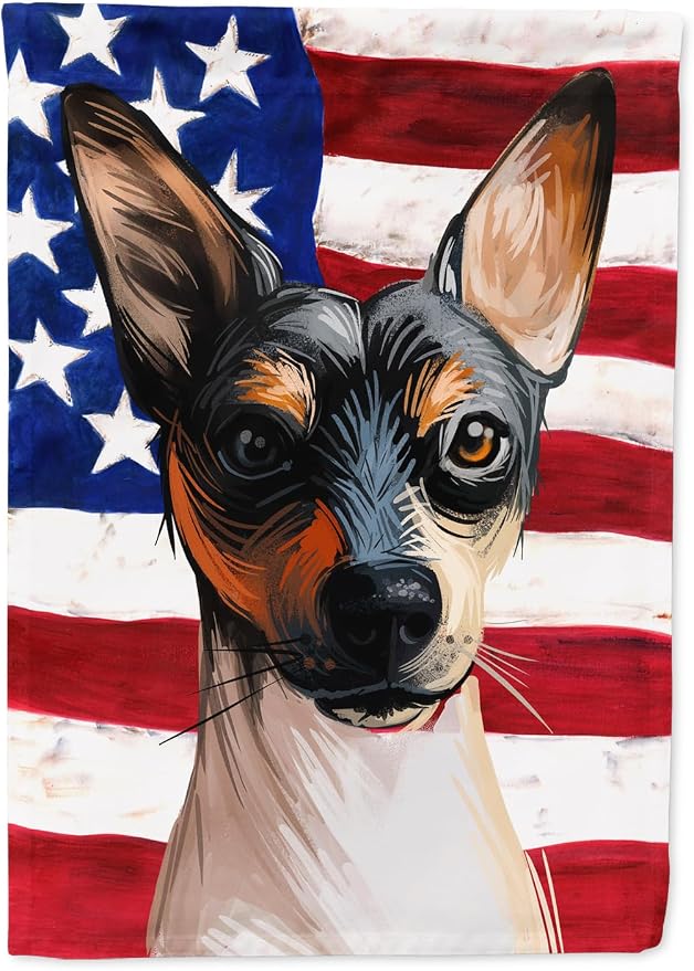 Caroline's Treasures CK6674GF Ratonero Valenciano Dog American Flag Garden Flag Mailbox Flag Decorative Yard Flag Banner Outside Patio Artwork Yard Flower Beds, Garden Size, Multicolor