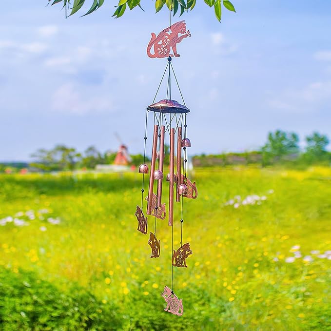 Cat Wind Chimes for Outside,Cat Gifts for Women/Men/Sympathy Gift/Memorial/Festival Birthday Gifts Metal windchimes Outdoors/Indoors,Patio,Garden Decor,Yard Decor,Porch