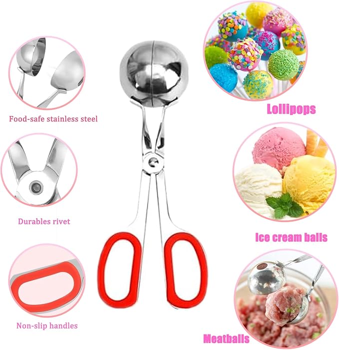605Pcs Cake Pop Kit,Silicone Lollipop Molds Including Lollipop Sticks,Measuring Cup,Treat Bags,Twist Ties,Decorating Pen,Round Mold,Meat Baller with Handles,Lollipop, Candy,Display Stand Holder