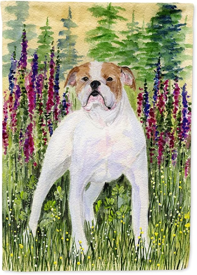 Caroline's Treasures SS8156GF English Bulldog Garden Flag Mailbox Flag Decorative Yard Flag Banner Outside Patio Artwork Yard Flower Beds, Garden Size, Multicolor