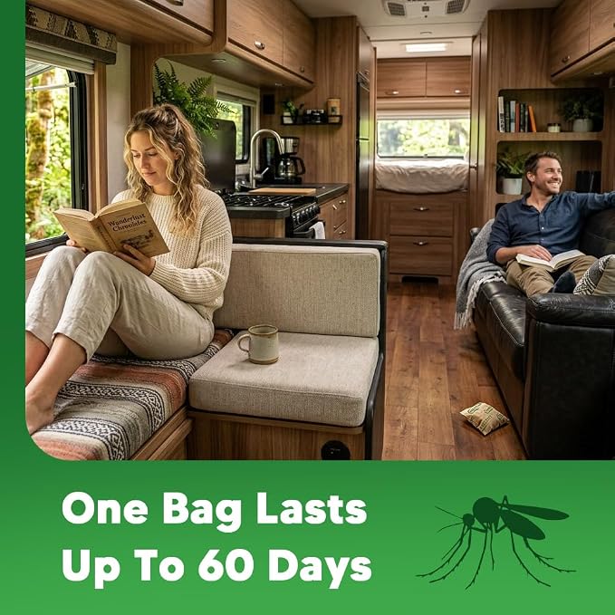 Mosquito Repellent Outdoor Patio, Mosquito Deterrent Indoor for Home, Backyard Mosquito Repellents, Keep Mosquito Away for Front Door/Camping/Porch, Up to 2 Months Protection-8 Pouches