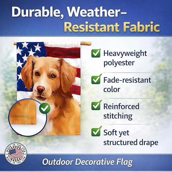 Caroline's Treasures CK6391CHF Alopekis Dog American Flag House Flag Large Porch Sleeve Pole Decorative Outside Yard Banner Artwork Wall Hanging, Polyester, House Size, Multicolor