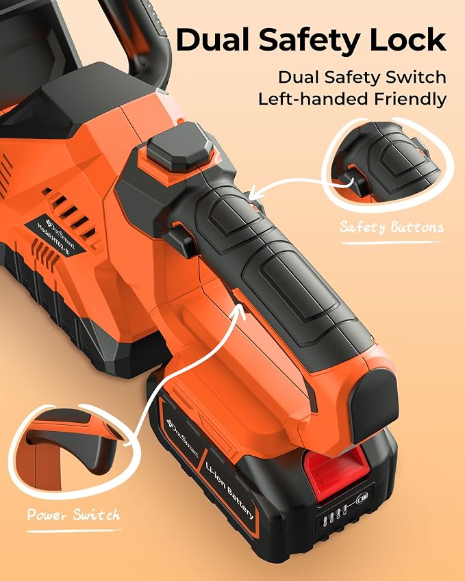 20'' Hedge Trimmers Cordless with 2pcs 4000mAh Battery, Brushless Electric Bush Clipper with Rechargeable Batteries, 3000RPM 180° Rotatable Head, 2/3'' Blade Gap Orange,Gifts for Father’s Day