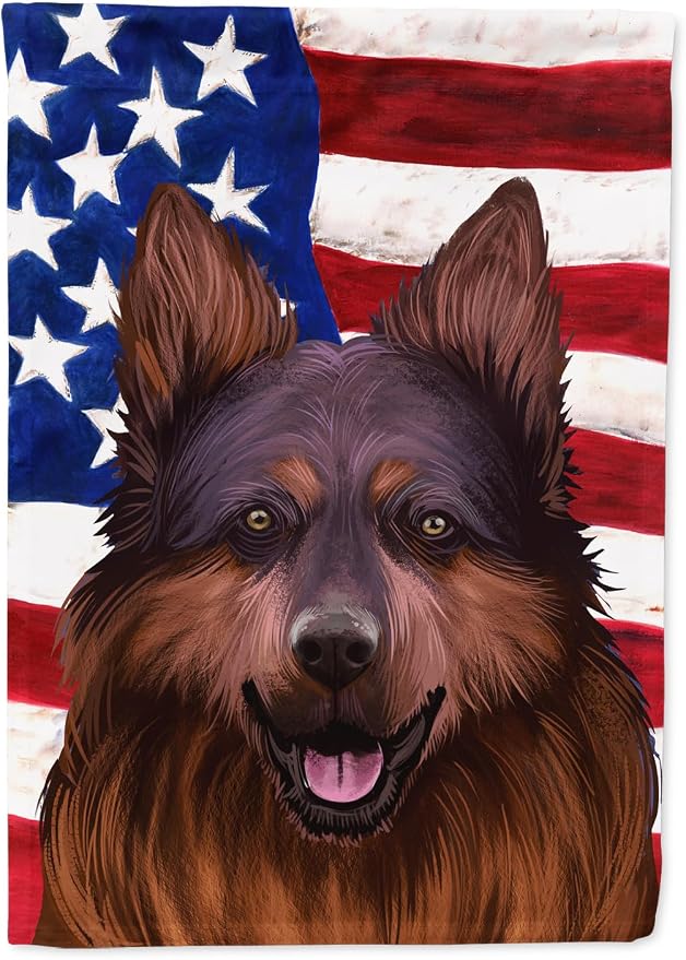 Caroline's Treasures CK6445GF Bohemian Shepherd American Flag Garden Flag Mailbox Flag Decorative Yard Flag Banner Outside Patio Artwork Yard Flower Beds, Garden Size, Multicolor