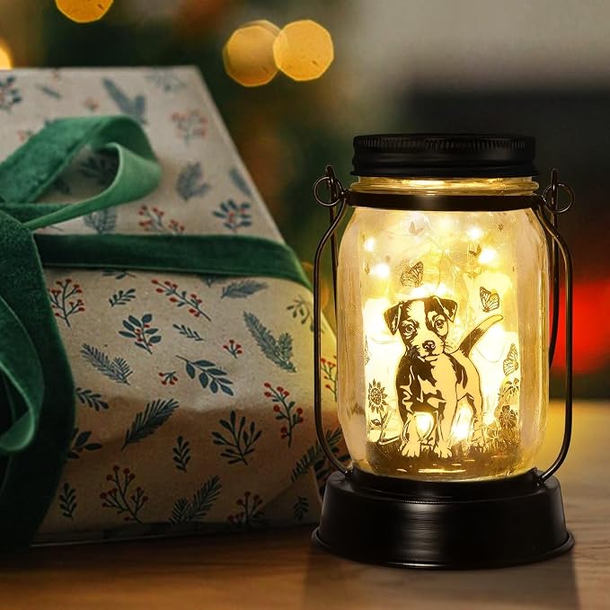 kyoryuger Jack Russell Terrier Gifts for Women/Men Jack Russell Terrier Solar Lanterns Mom Birthday Dog Lovers Lantern Pet Loss Pet Memorial Lights Solar Garden Decor Yard, Patio,Backyard,Porch Torch