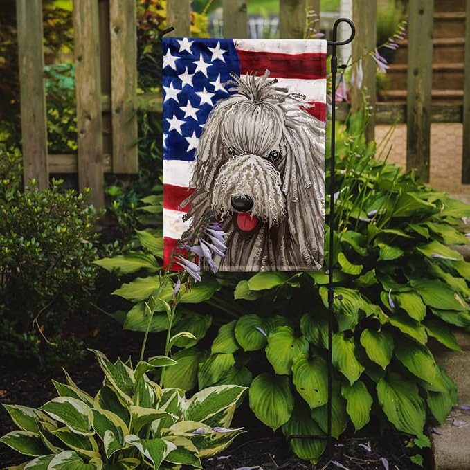 Caroline's Treasures CK6594GF Komondor American Flag Garden Flag Mailbox Flag Decorative Yard Flag Banner Outside Patio Artwork Yard Flower Beds, Garden Size, Multicolor