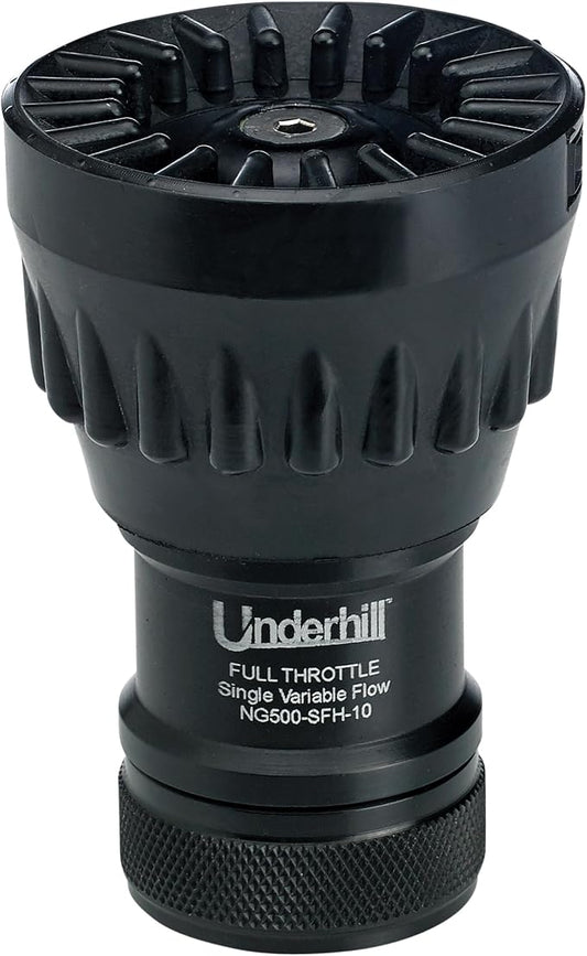 Underhill Garden Water Hose Nozzle Sprayer Jet Attachment, Heavy-Duty Metal and Rubber, Adjustable, Magnum UltraMax Premium Plus Series 3/4" High Flow Turbo Shift, NG550-DFH-75