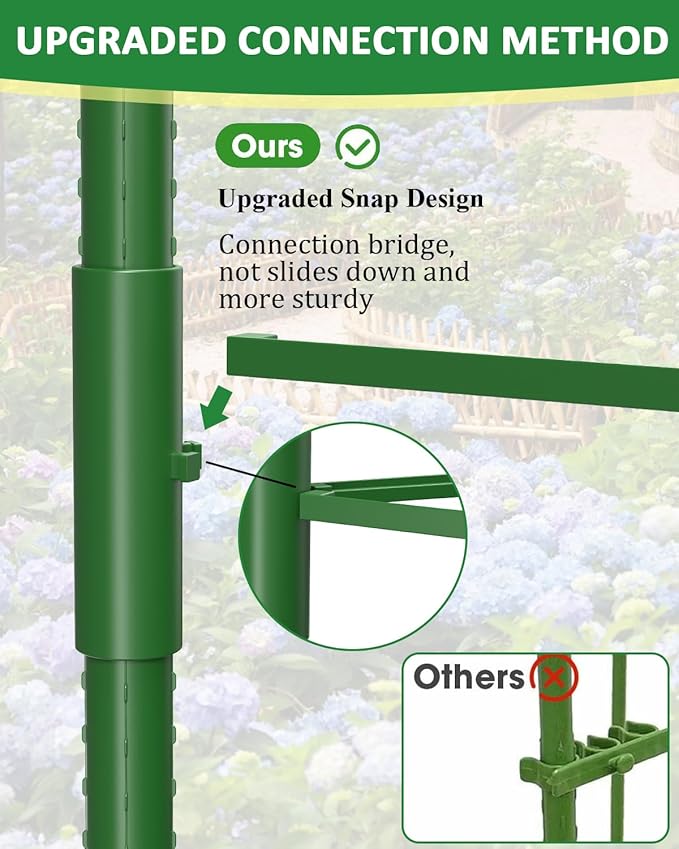 MYMULIKE 6 Pack Tomato Cages for Garden, 51in*13in Adjustable Tomatoes Plant Stakes Support Cages Trellis, Garden Trellis for Vegetable Flowers Fruits Climbing Plants- 20 Binding Wires Included