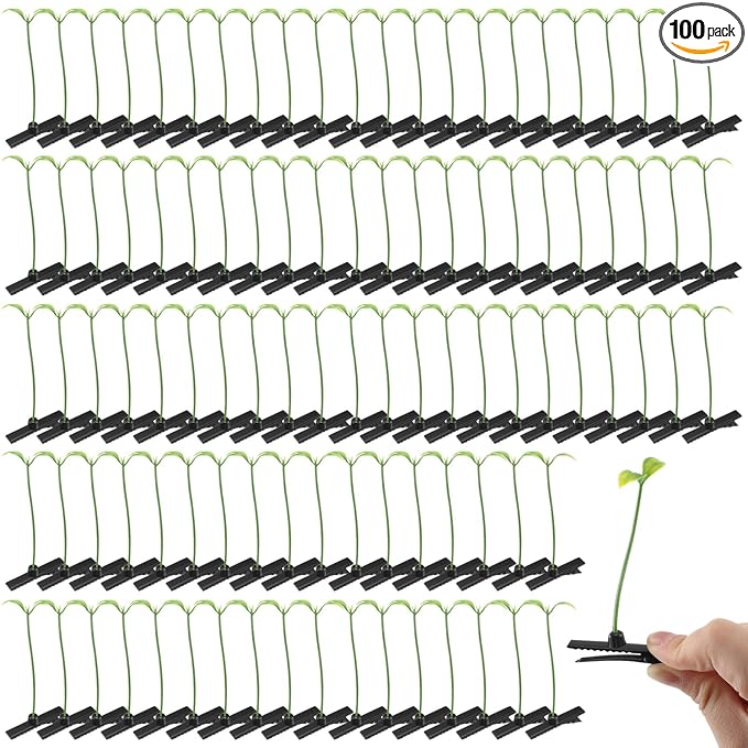Tigeen 100 Pieces Bean Sprout Hair Clip Funny Plant Hairpins Grass Flower Butterfly Mushroom Hair Accessories (Classic Style)